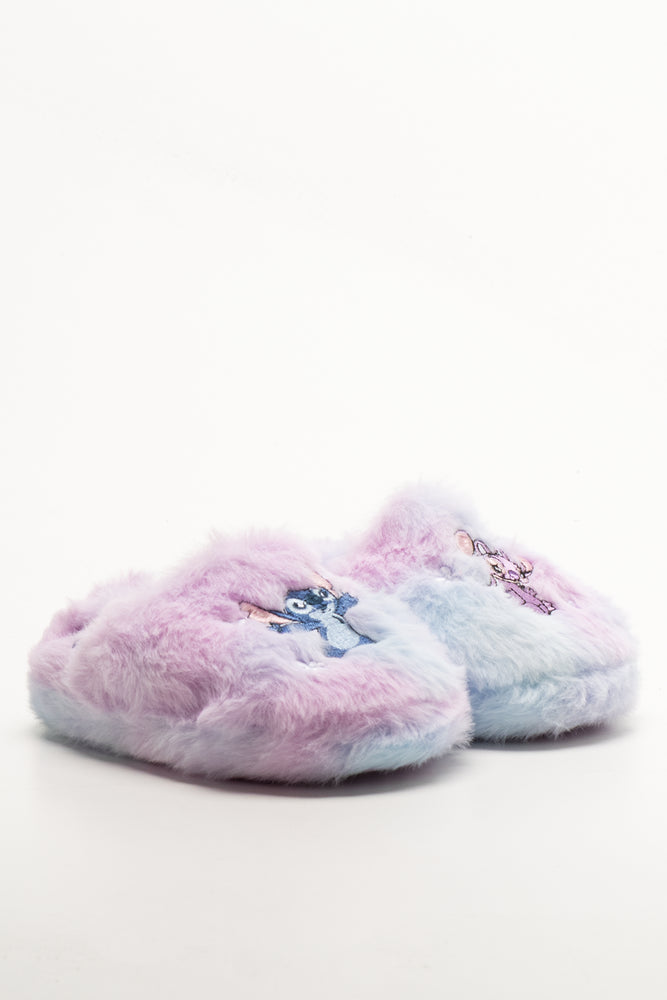 Stitch And Angel Slippers Lilac