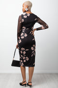 Floral Mesh Dress Black (2)