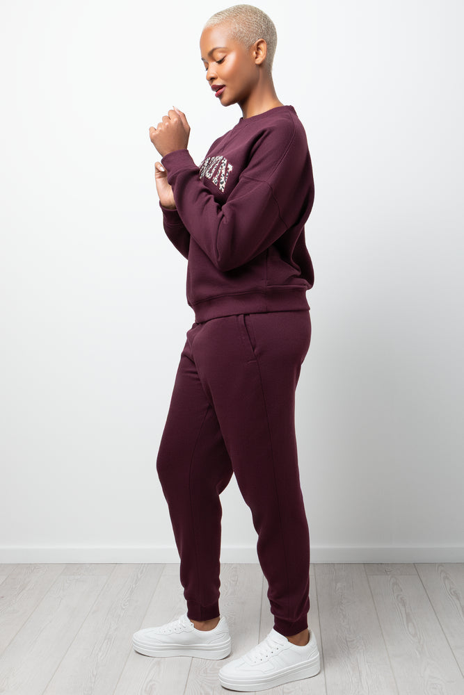 Fleece Jogger Burgundy