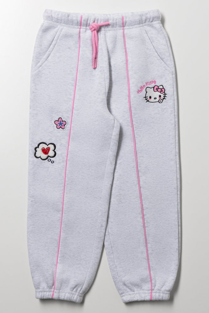 Hello Kitty Barrel Leg Trackpants Light Grey