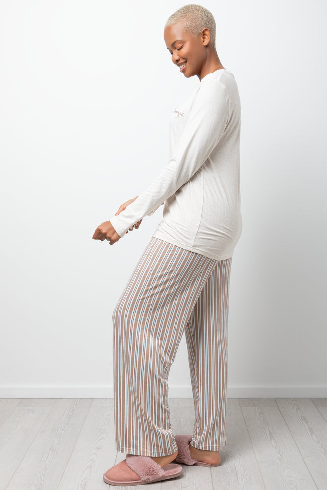Long Sleeve Pyjama Set Natural (1)