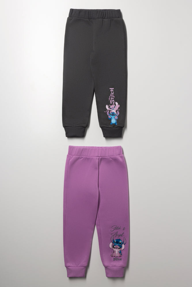 2 Pack Stitch Trackpants Grey & Purple