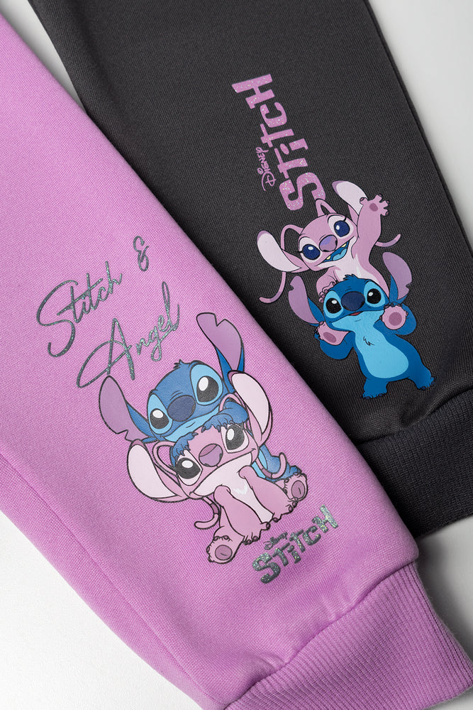 2 Pack Stitch Trackpants Grey & Purple