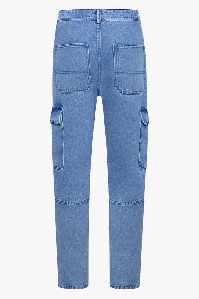 Cargo Denim Jeans Light Blue