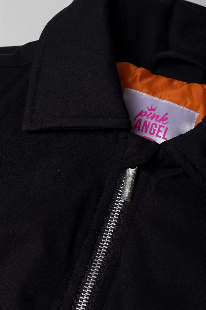 Collar Bomber Jacket Black