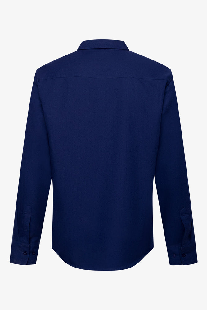 Textured Long Sleeve Shirt Navy