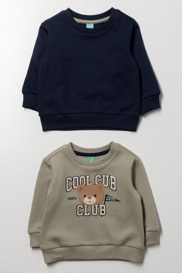 2 pack Crewneck Tops Navy & Fatigue
