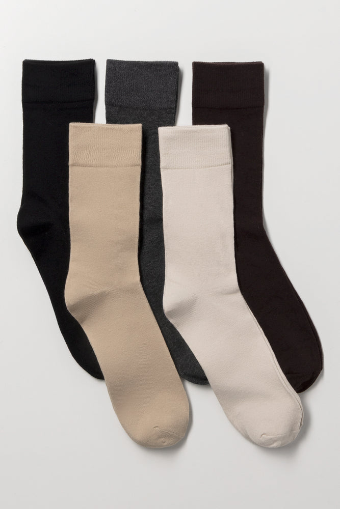 5 Pack Socks Natural