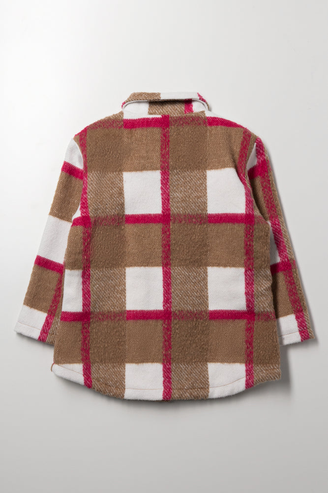 Check Shacket Brown And Pink (2)