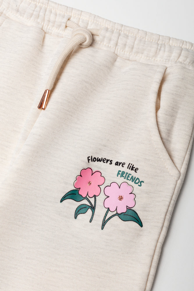 Flower Trackpants Natural (1)