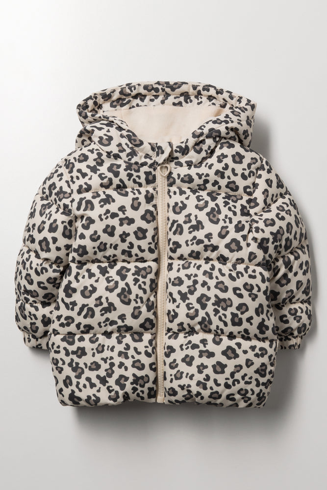 Animal Print Puffer Natural
