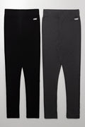 2 Pack Leggings Grey And Black