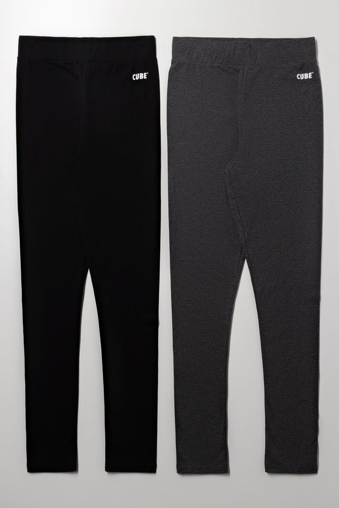 2 Pack Leggings Grey And Black