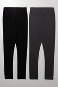 2 Pack Leggings Grey And Black (2)