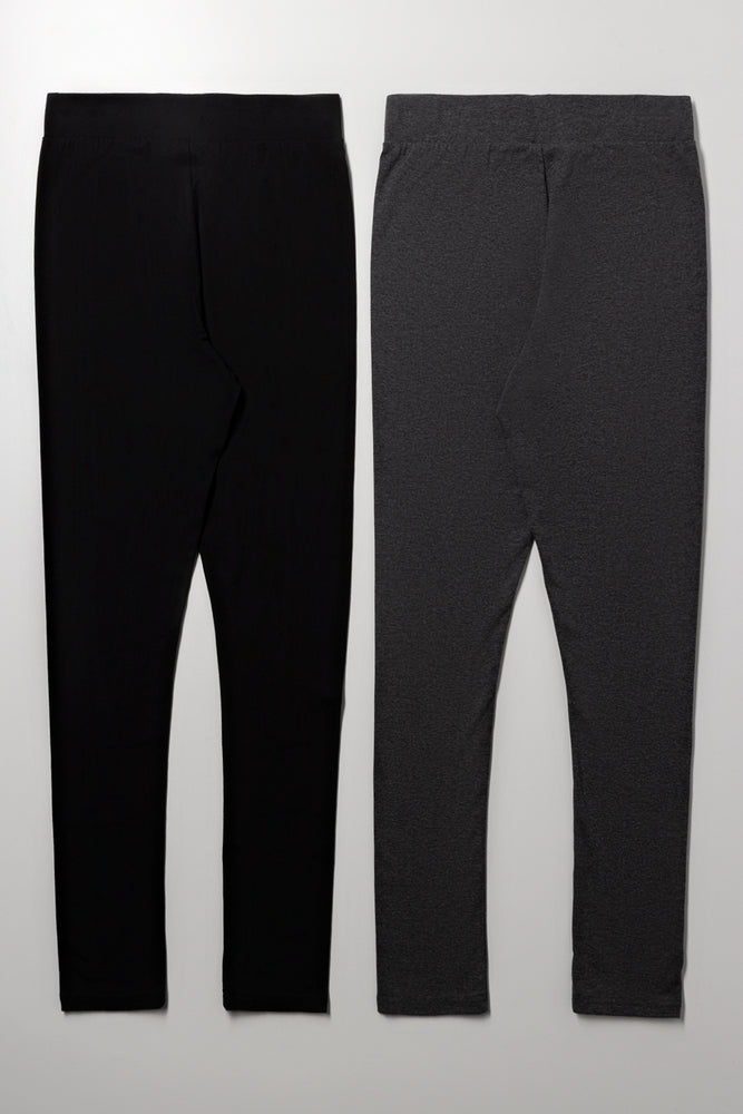 2 Pack Leggings Grey And Black (2)