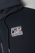 Oversized Zip Through Hoodie Dark Grey (1)