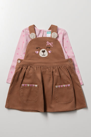 Corduroy Pinni Set Brown