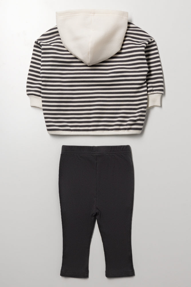 Tracktop And Leggings Set Charcoal And Cream (2)