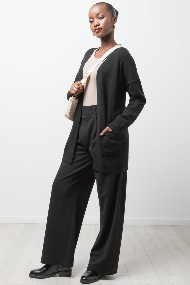 Mid Length Cardigan Black