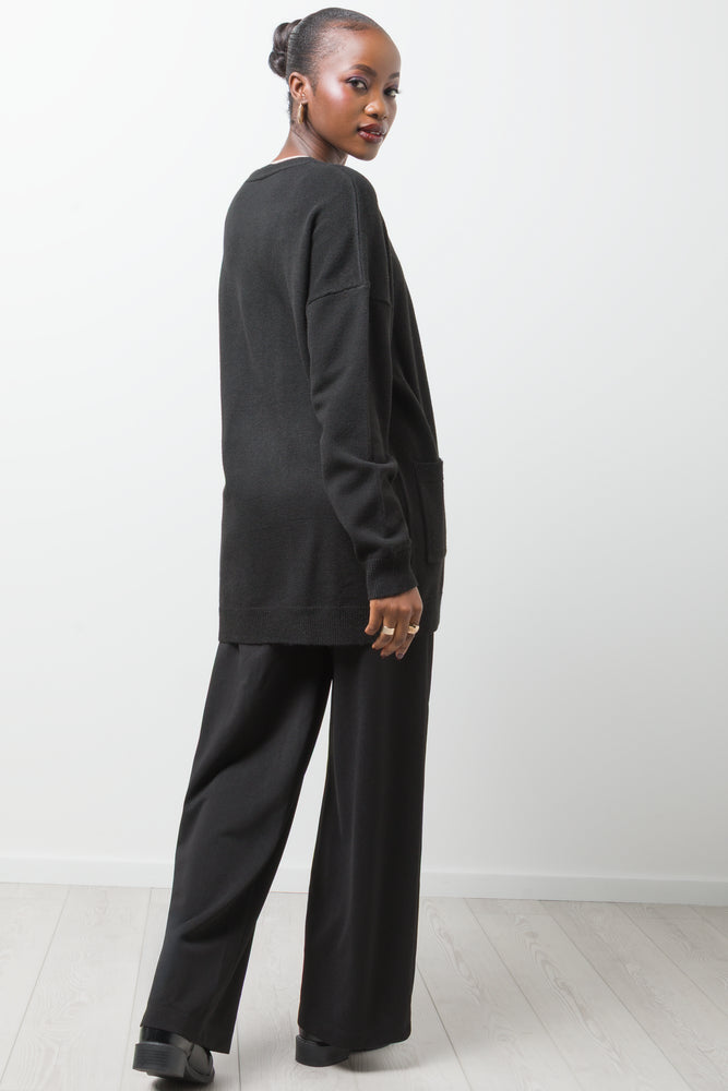 Mid Length Cardigan Black (2)
