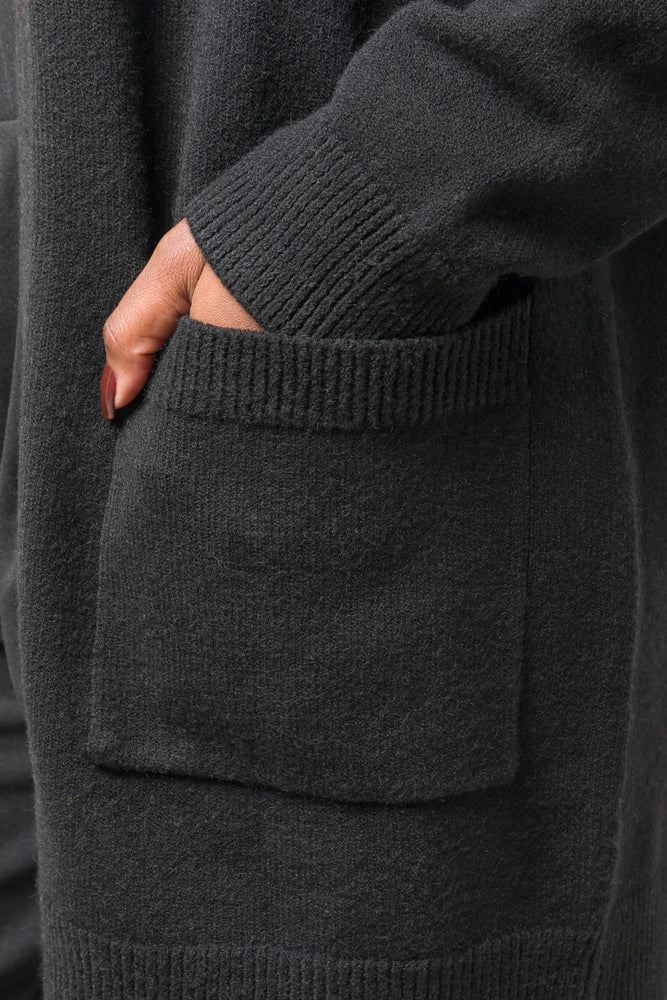 Mid Length Cardigan Black (3)