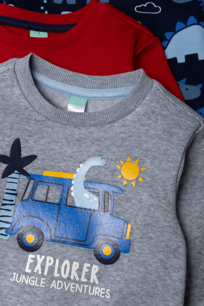 3 Pack Tracktops Navy, Red And Grey