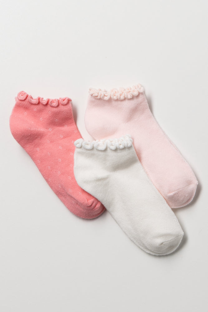 3 Pack Low Leg Socks Multicolour