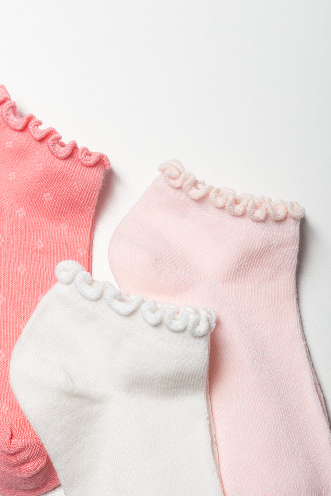 3 Pack Low Leg Socks Multicolour