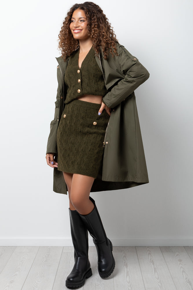 Longer Length Rain Parka Green
