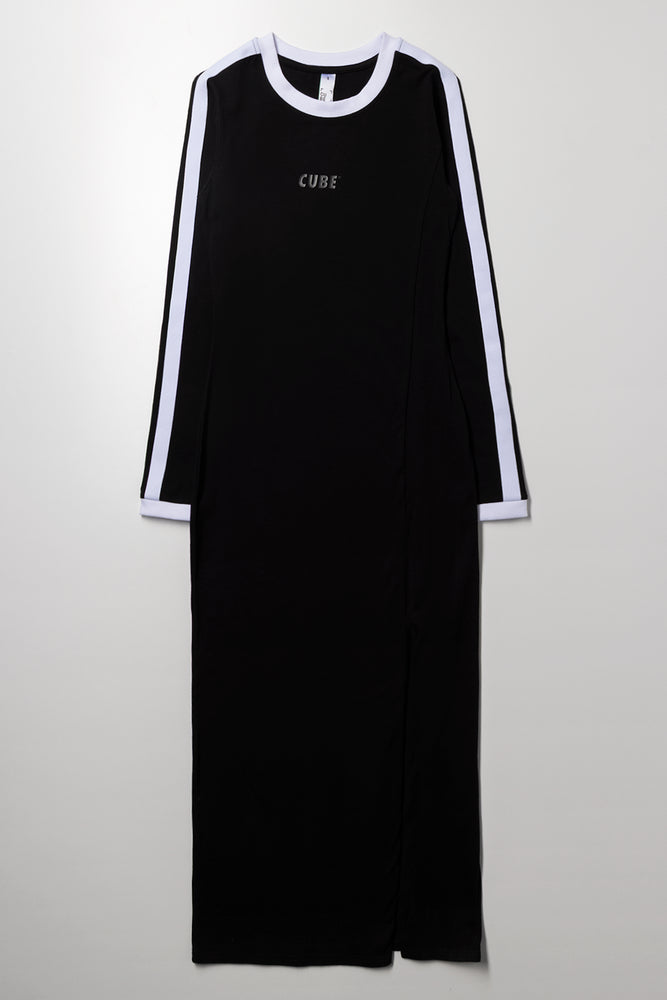 Bodycon Dress With Side Tape Black