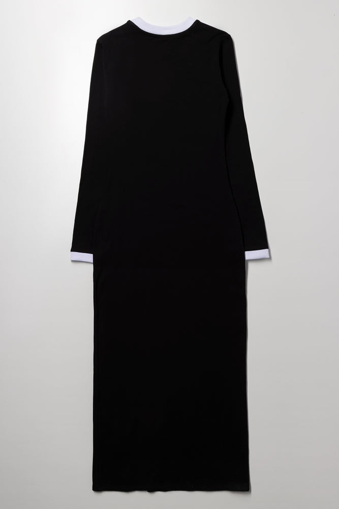 Bodycon Dress With Side Tape Black (2)