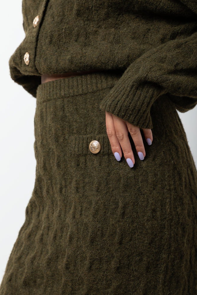 Knitwear Mini Skirt Green (3)