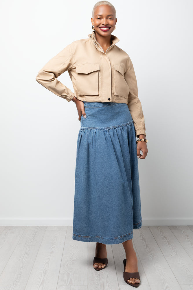 A-Line Denim Skirt Blue