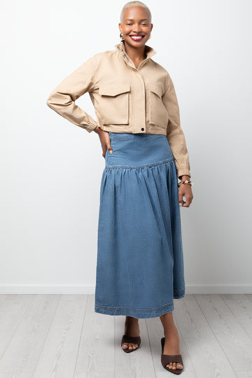 A-Line Denim Skirt Blue