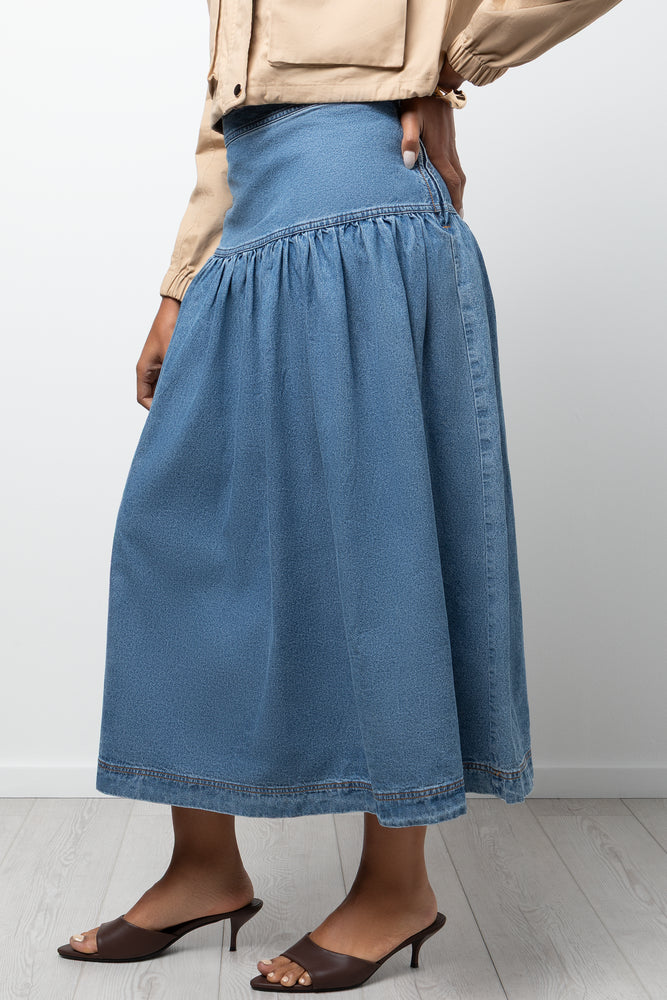 A-Line Denim Skirt Blue (1)