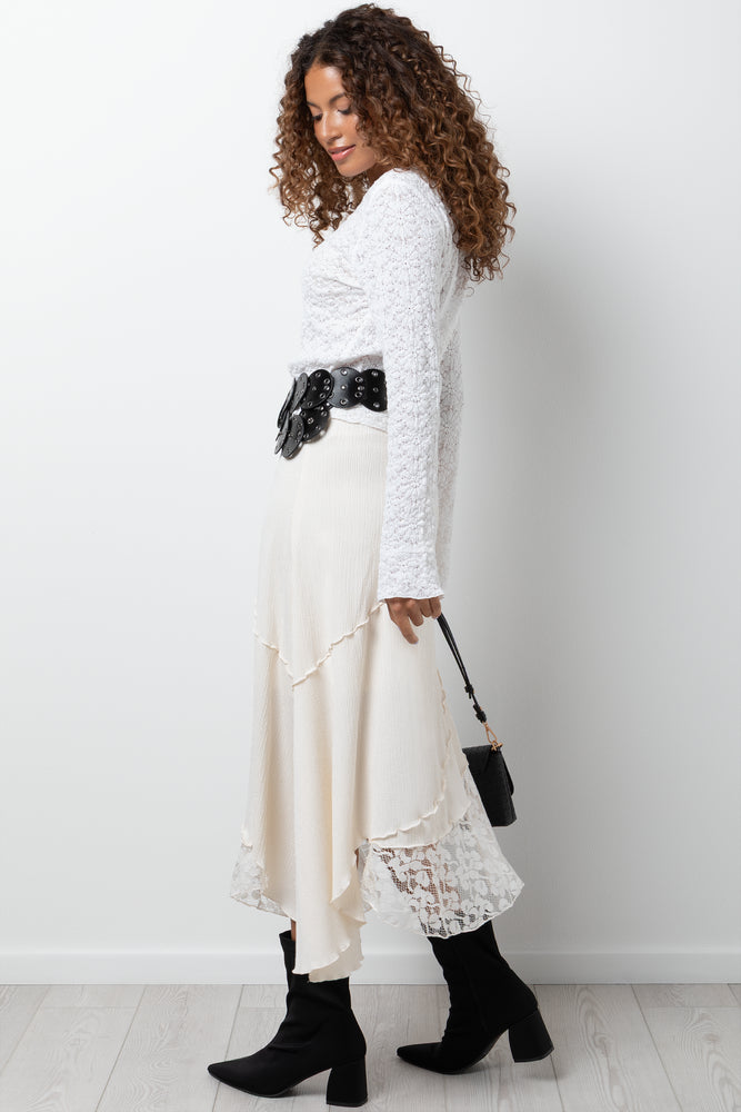 Long Sleeve Knit Top White (1)