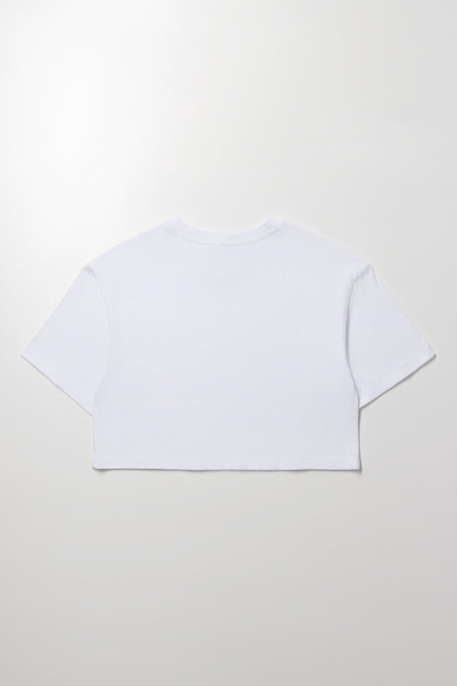Boxy Crop Short Sleeve T-Shirt White (2)