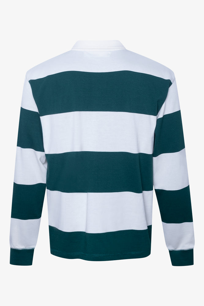 Stripe Rugby Golfer Green And White (1)