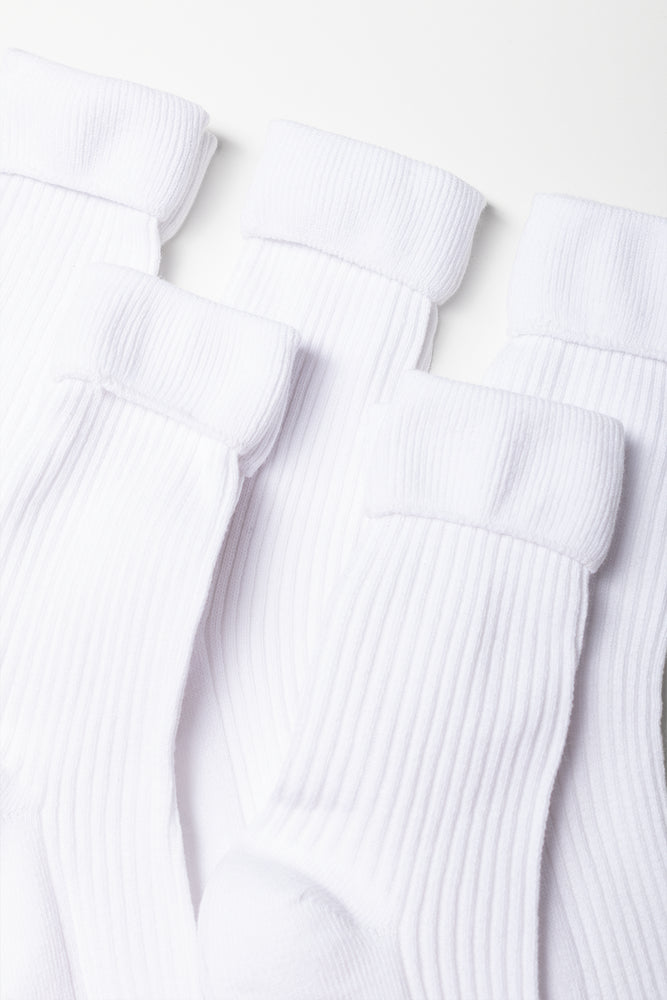 5 Pack White Anklet Socks (1)