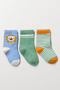 3 Pack Safari Socks Multicolour