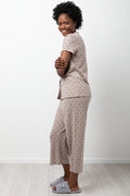 Spot Button Through Capri Pyjama Set Natural (1)