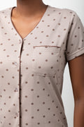 Spot Button Through Capri Pyjama Set Natural (3)