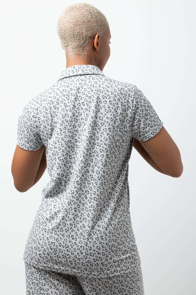 Leopard Print Pyjama Set Grey (2)