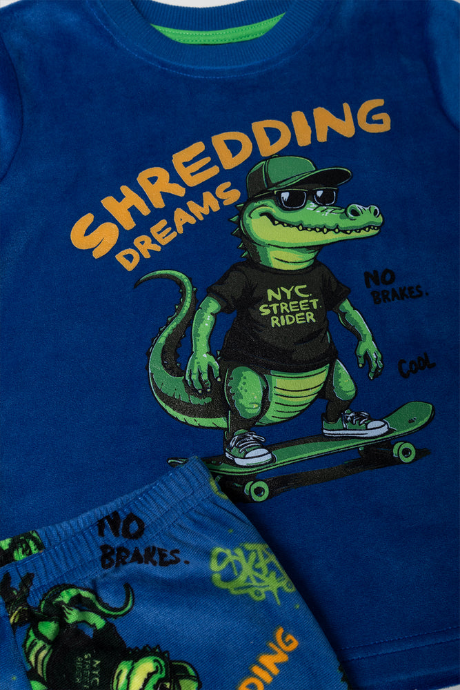 Long Sleeve Pyjama Set Blue (1)