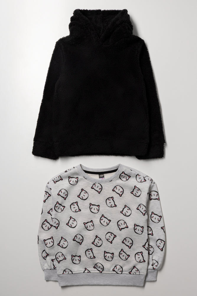 2 Pack Kitty Tracktops Black And Grey