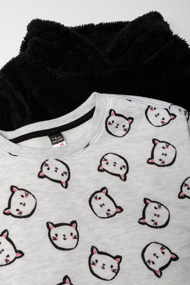 2 Pack Kitty Tracktops Black And Grey