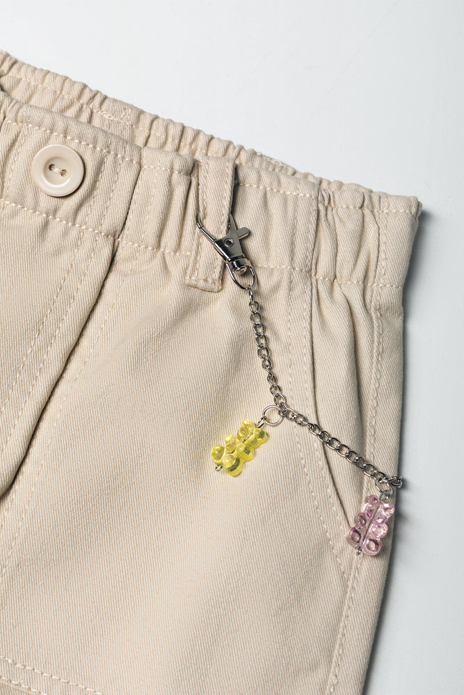 Barrel Leg Utility Pants Natural