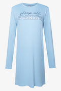 2 Pack Long Sleeve Sleep Shirts Blue And White (1)