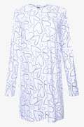 2 Pack Long Sleeve Sleep Shirts Blue And White (2)