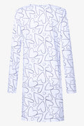 2 Pack Long Sleeve Sleep Shirts Blue And White (3)